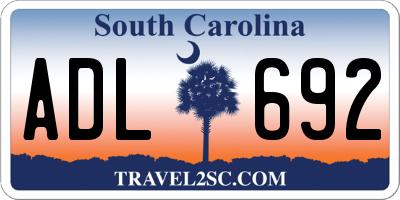 SC license plate ADL692