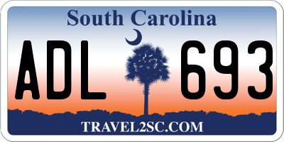 SC license plate ADL693