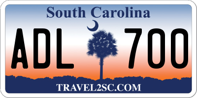 SC license plate ADL700