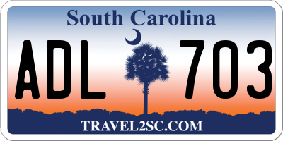 SC license plate ADL703