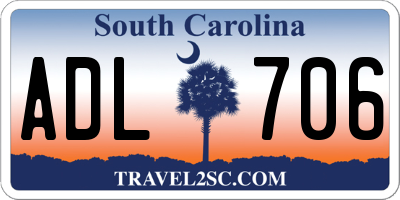 SC license plate ADL706