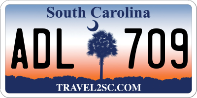 SC license plate ADL709