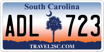 SC license plate ADL723