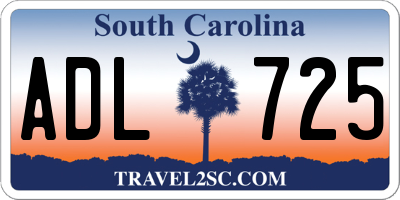 SC license plate ADL725