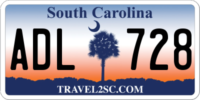SC license plate ADL728