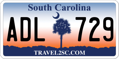 SC license plate ADL729