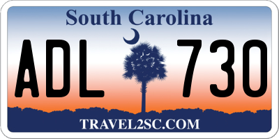 SC license plate ADL730