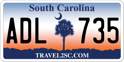 SC license plate ADL735