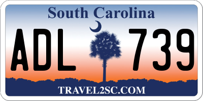 SC license plate ADL739