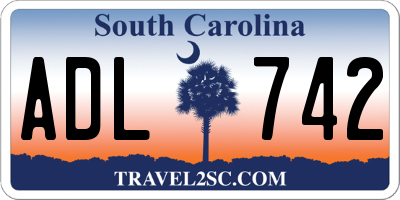SC license plate ADL742