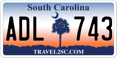 SC license plate ADL743