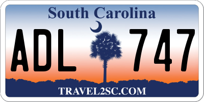 SC license plate ADL747
