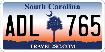 SC license plate ADL765