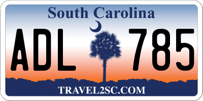 SC license plate ADL785
