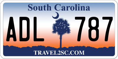 SC license plate ADL787