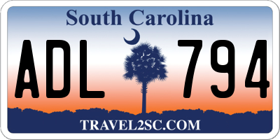 SC license plate ADL794