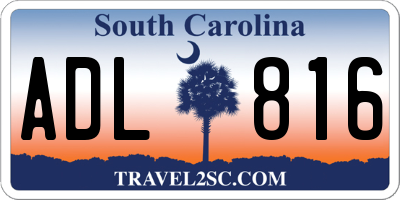 SC license plate ADL816