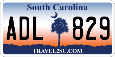 SC license plate ADL829