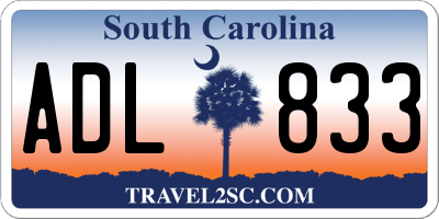 SC license plate ADL833