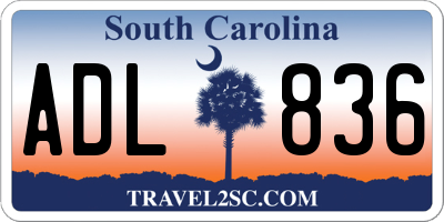 SC license plate ADL836
