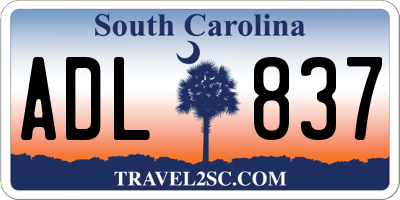SC license plate ADL837
