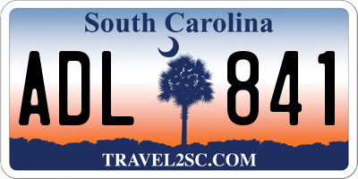SC license plate ADL841