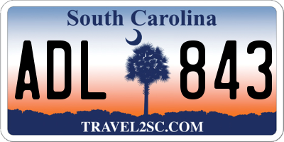 SC license plate ADL843
