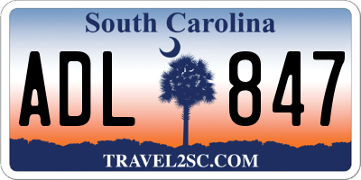 SC license plate ADL847