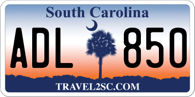 SC license plate ADL850