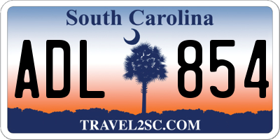 SC license plate ADL854