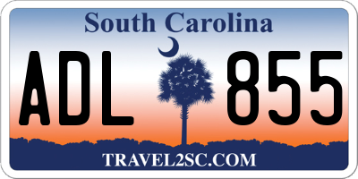 SC license plate ADL855