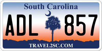 SC license plate ADL857