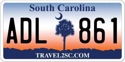 SC license plate ADL861