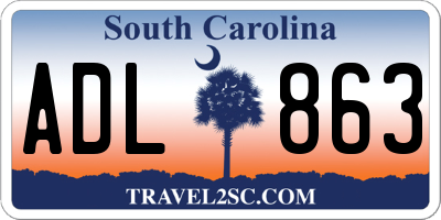 SC license plate ADL863