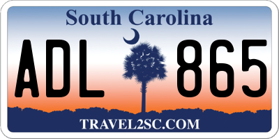 SC license plate ADL865