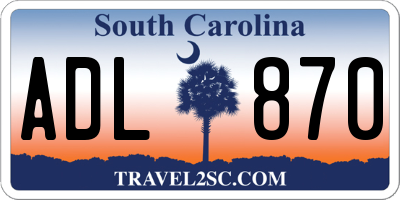 SC license plate ADL870
