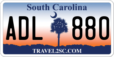 SC license plate ADL880