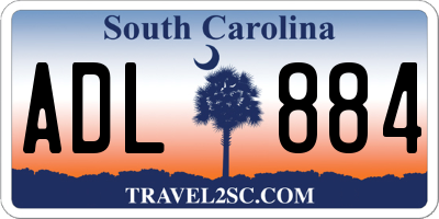 SC license plate ADL884