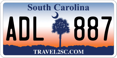 SC license plate ADL887