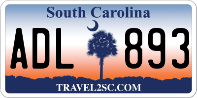 SC license plate ADL893