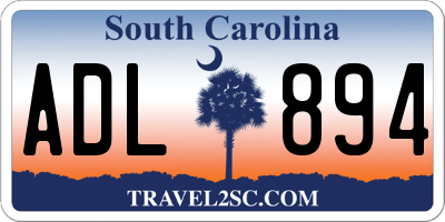 SC license plate ADL894
