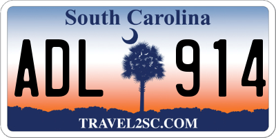 SC license plate ADL914
