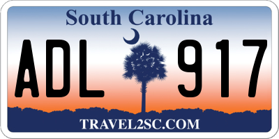 SC license plate ADL917