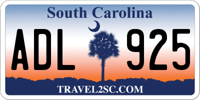 SC license plate ADL925