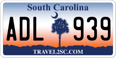 SC license plate ADL939