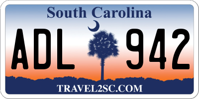 SC license plate ADL942