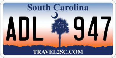 SC license plate ADL947