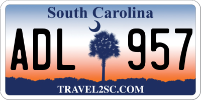 SC license plate ADL957