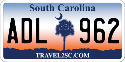 SC license plate ADL962