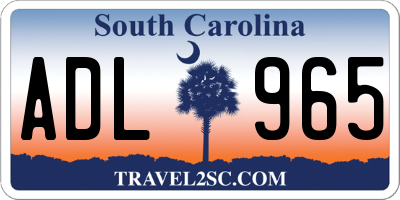 SC license plate ADL965